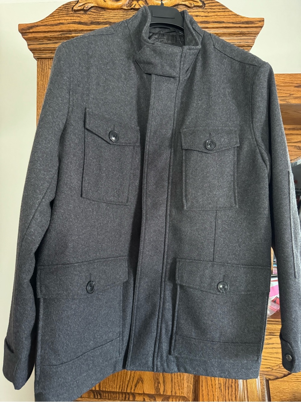 Marc New York Charcoal Gray Military Field Jacket